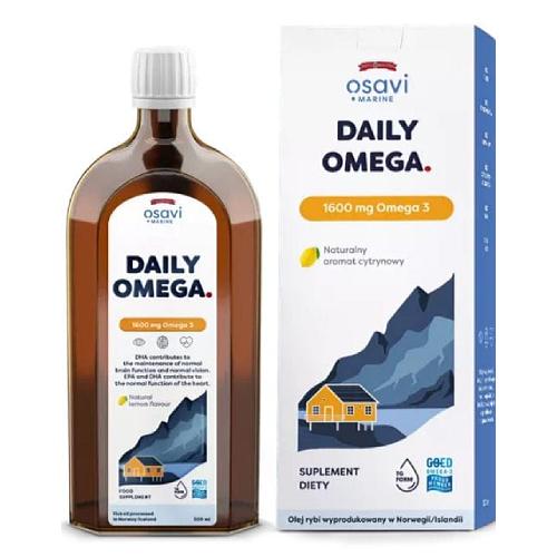 Zdjęcie produktu - OSAVI Daily Omega 1600 mg Omega 3 naturalny aromat cytrynowy, 500 ml