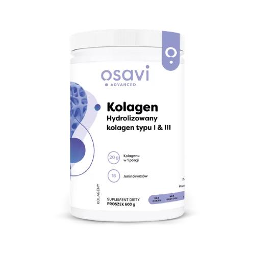 Zdjęcie produktu - OSAVI Advanced Kolagen Hydrolizowany Typu I & III Proszek, 600g
