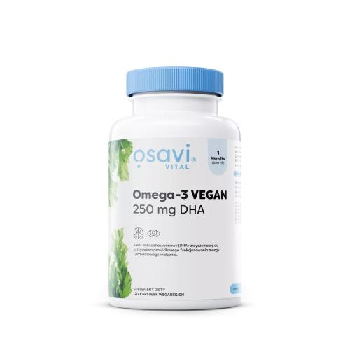 Zdjęcie produktu - OSAVI Kwasy Omega-3 250mg DHA, 120kaps. VEGAN