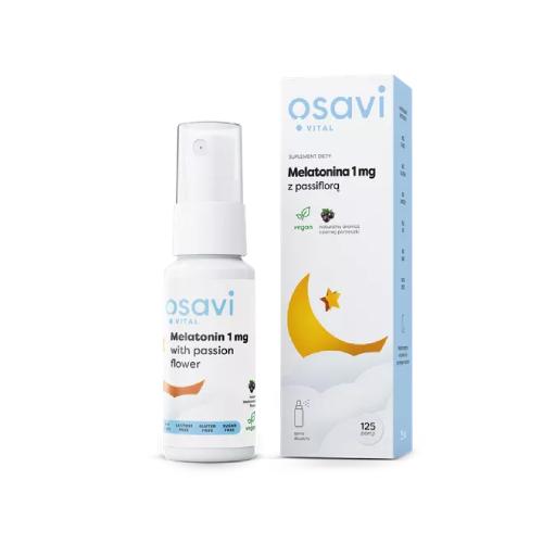 Zdjęcie produktu - OSAVI Vital Melatonina z passiflorą 1 mg spray doustny - czarna porzeczka, 25ml
