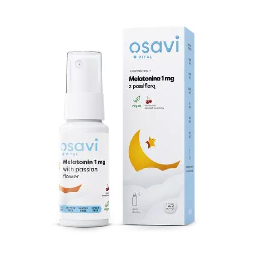 Zdjęcie produktu - OSAVI Vital Melatonina z Passiflorą Spray Doustny 1mg - Wiśnia, 25ml