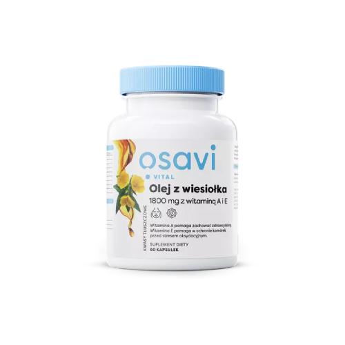 Zdjęcie produktu - OSAVI Vital Olej z Wiesiołka z Witaminą A i E 1800mg, 60 kapsułek miękkich