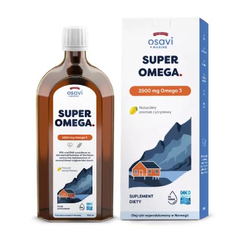 Zdjęcie produktu - OSAVI Marine Super Omega 2900mg Omega 3 cytrynowy, 500 ml