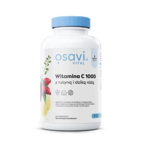 Zdjęcie produktu - Osavi Witamina C 1000 z rutyną i dziką r&oacute;żą, 180 kaps.
