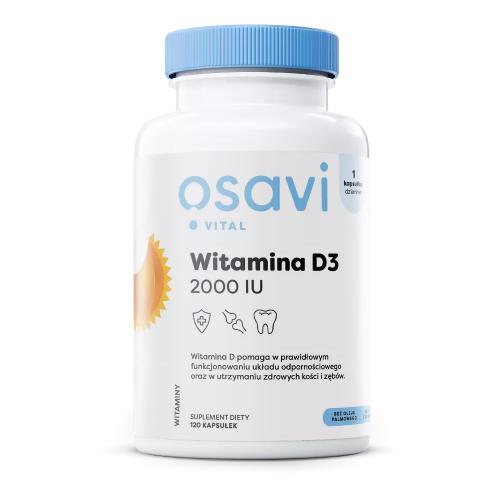 Zdjęcie produktu - OSAVI Vital Witamina D3 2000 j.m., 120 kaps.