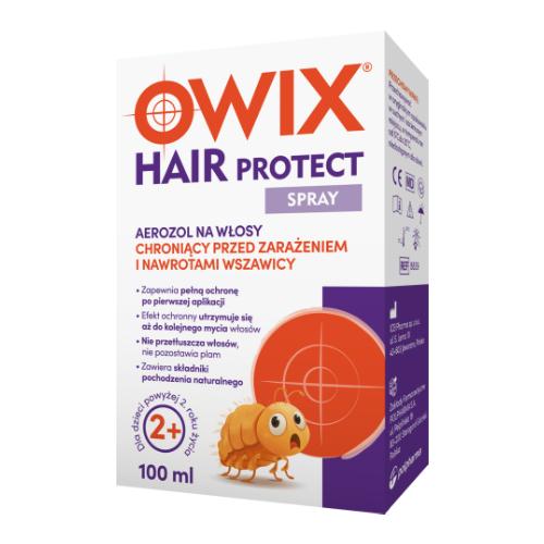 Zdjęcie produktu - Owix Hair Protect Spray Aerozol na włosy chroniący przed zarażeniem i nawrotami wszawicy, 100 ml