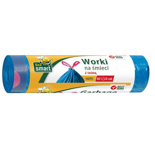 Zdjęcie produktu - PACLAN Bee Smart Worki na śmieci HDPE 60l, 10szt.