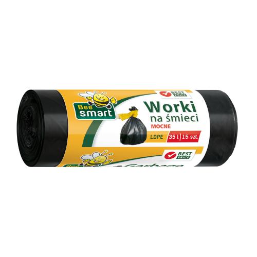 Zdjęcie produktu - PACLAN Bee Smart Worki na śmieci LDPE 35l, 15szt.