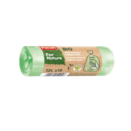 Zdjęcie produktu - PACLAN Worki na śmieci biodegradowalne 12l, 15szt.