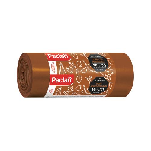 Zdjęcie produktu - PACLAN Worki na śmieci do segregacji odpad&oacute;w Bio 35l, 20 szt.