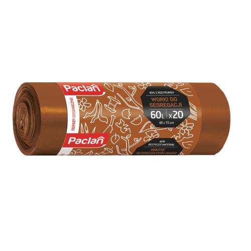 Zdjęcie produktu - PACLAN Worki na śmieci do segregacji odpad&oacute;w Bio 60l, 20szt.