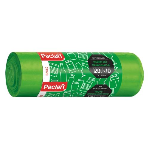 Zdjęcie produktu - PACLAN Worki na śmieci do segregacji Szkło 120l, 10szt.