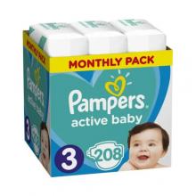 Zdjęcie produktu - Pampers Active Baby rozmiar 3, 208 pieluszek