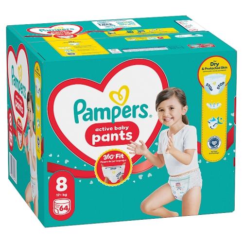 Zdjęcie produktu - Pampers Active Baby Pants 8 Pieluchomajtki dla dzieci, 64 szt.
