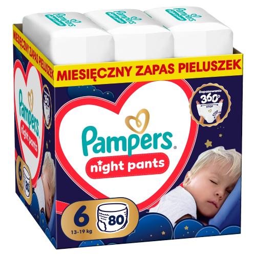 Zdjęcie produktu - Pampers Night Pants 6 Pieluchomajtki dla dzieci, 80 szt.