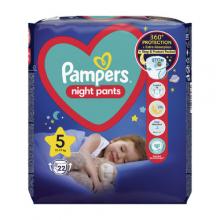 Zdjęcie produktu - Pampers Night Pants 5 - Pieluchomajtki na noc 12-17 kg, 22 szt.