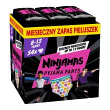Zdjęcie produktu - PAMPERS NINJAMAS Pieluchomajtki na noc dla dziewczynek 8-12 lat (27-43 kg), 54 szt.