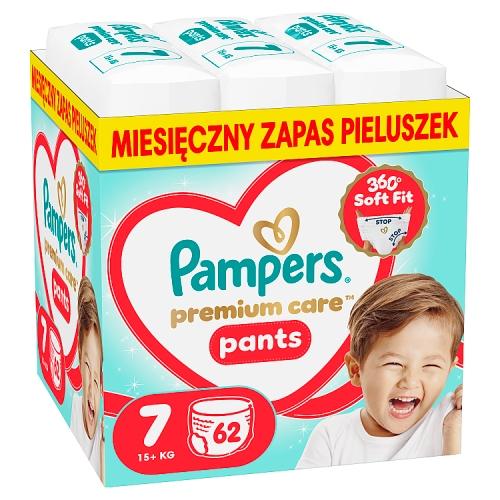 Zdjęcie produktu - Pampers Premium Care Pants 7 Pieluchomajtki dla dzieci, 62 szt.