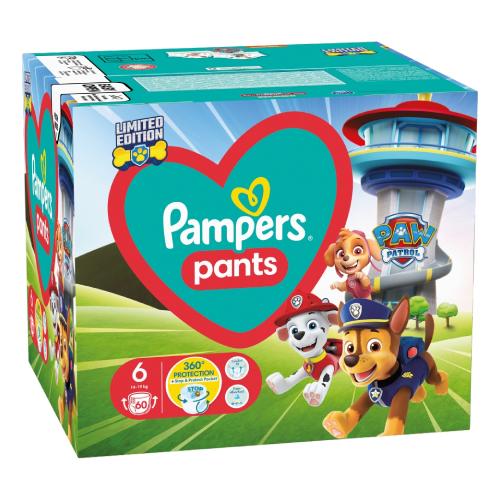 Zdjęcie produktu - Pampers Pants Psi Patrol Pieluchomajtki rozmiar 6 (14-19 kg), 60 szt.