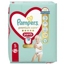 Zdjęcie produktu - Pampers Premium Care Pants Pieluchomajtki 5 Junior 12-17kg, 34 szt.
