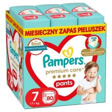 Pampers Premium Care Pieluchomajtki dla dzieci rozmiar 7 XXL 17kg+, 80 szt.