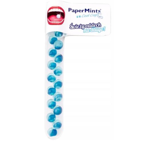 Zdjęcie produktu - PaperMints Cool Caps Miętowe kapsułki do ssania fiolka, 18szt.