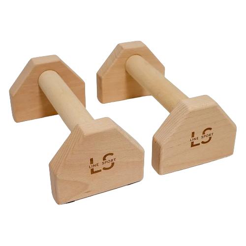 Zdjęcie produktu - Line Sport Paraletki drewniane Uchwyty do pompek 25 x 12,5 x 10 cm