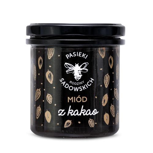 Zdjęcie produktu - PASIEKI RODZINY SADOWSKICH Mi&oacute;d z kakao, 430g	