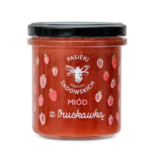 PASIEKI RODZINY SADOWSKICH Mi&oacute;d z truskawką, 430g