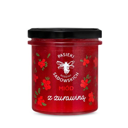 PASIEKI RODZINY SADOWSKICH Mi&oacute;d z żurawiną, 430g	