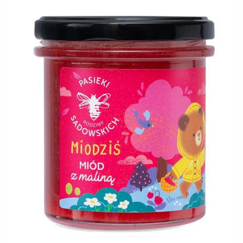 Zdjęcie produktu - PASIEKI RODZINY SADOWSKICH Miodziś mi&oacute;d z maliną, 430g