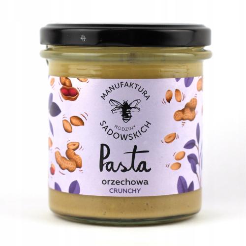 Zdjęcie produktu - PASIEKI RODZINY SADOWSKICH Pasta orzechowa Crunchy, 300g