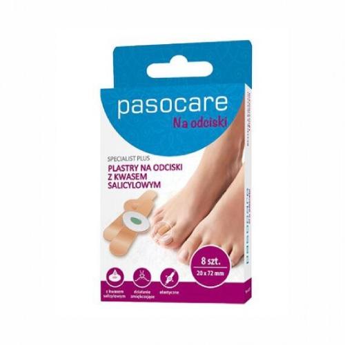 Zdjęcie produktu - PASOCARE SPECIALIST PLUS Plastry na odciski z kwasem salicylowym, 8 sztuk
