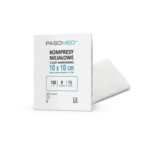 Zdjęcie produktu - PASOMED Kompresy Niejałowe 13N 8W 10 cm x 10 cm, 100 szt.