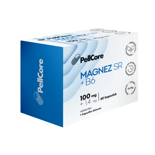 Zdjęcie produktu - PellCore Magnez SR + B6, 60 kaps.