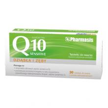 Zdjęcie produktu - Pharmasis Q10 Sensitive Dziąsła i zęby smak pomarańczowy, 30 tabl. do ssania - z koenzymem Q10 i witaminami