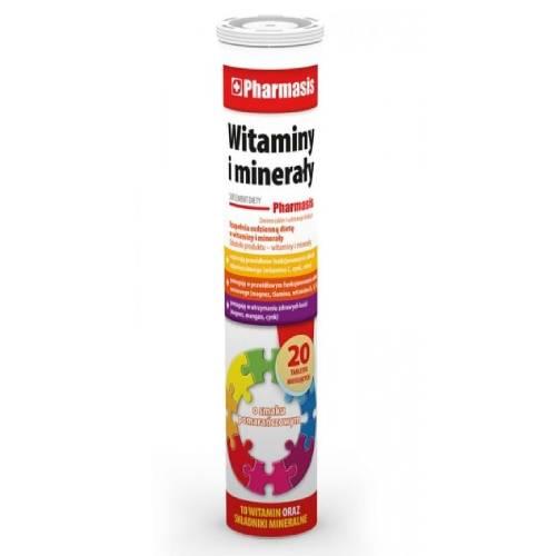 Zdjęcie produktu - Pharmasis Witaminy i Minerały, 20 tab. mus.