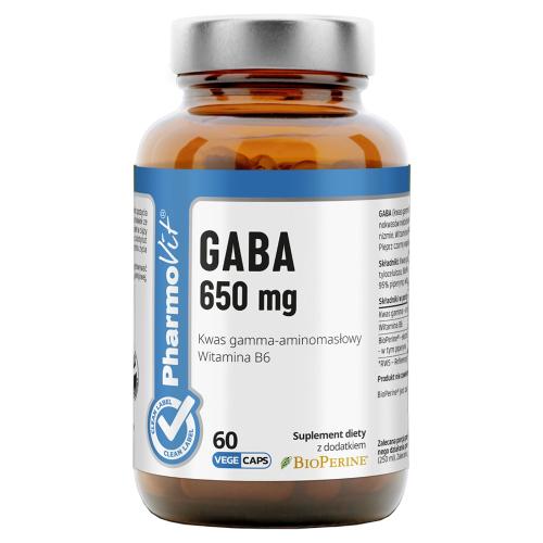 Zdjęcie produktu - PHARMOVIT GABA 650 mg kwas gamma-aminomasłowy, 60 kaps.