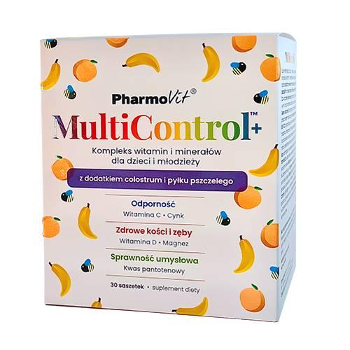 Zdjęcie produktu - PharmoVit MultiControl+ o smaku bananowo-brzoskwiniowym, 30 sasz.