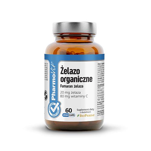 Zdjęcie produktu - PHARMOVIT Żelazo organiczne Fumaran żelaza, 60 kaps.