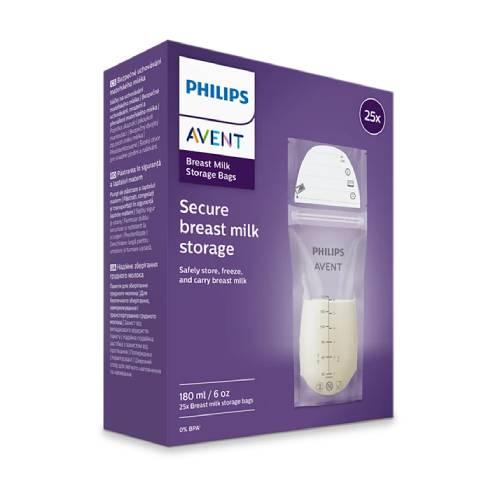 Zdjęcie produktu - Philips Avent Woreczki do przechowywania pokarmu 180 ml x 25 szt.