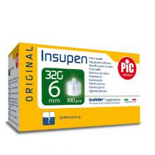 Zdjęcie produktu - PIC Insupen Igły do pen&oacute;w insulinowych 32G 6mm, 100 sztuk