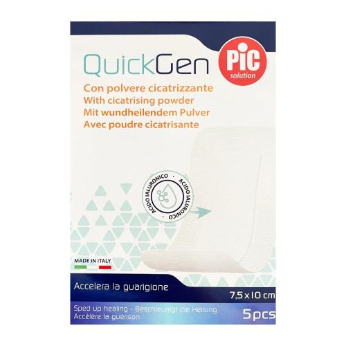 Zdjęcie produktu - PIC QuickGen Plaster z gazą nasączaną kwasem hialuronowym 7,5 x 10cm, 5 szt.