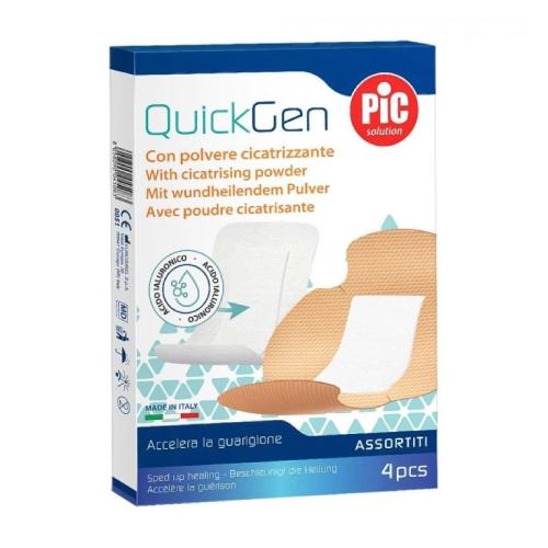 Zdjęcie produktu - PIC QuickGen Plaster z gazą nasączaną kwasem hialuronowym mix, 4 szt.