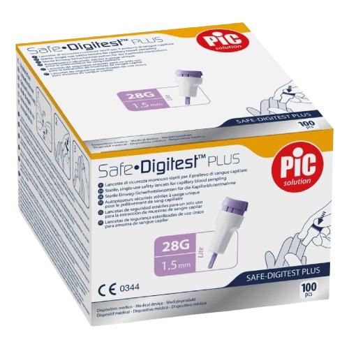 Zdjęcie produktu - PIC Safe Digitest Plus Lancety 28 G x 1,5 mm, 100 szt.