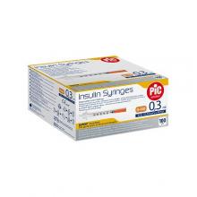 Zdjęcie produktu - PIC solution Insulin Syringes 30G (0,30mm) x 8mm Jednorazowa strzykawka insulinowa 0,3ml, 98 szt.  BRAK KARTONU ZBIORCZEGO