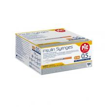 Zdjęcie produktu - PIC solution Insulin Syringes 31G (0,25mm) x 8mm Jednorazowa strzykawka insulinowa 0,5ml, 100 szt.