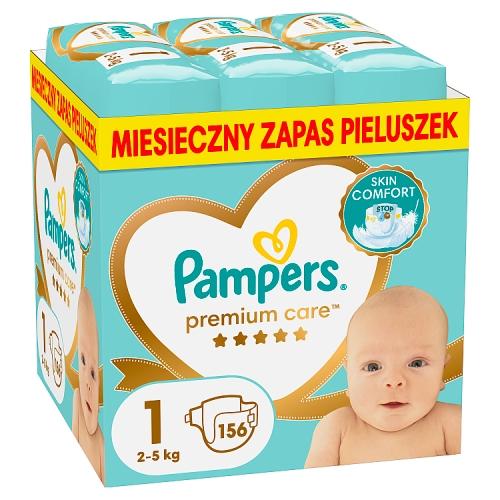 Zdjęcie produktu - Pampers Premium Care 1 Pieluszki dla dzieci 2-5 kg, 156 szt.