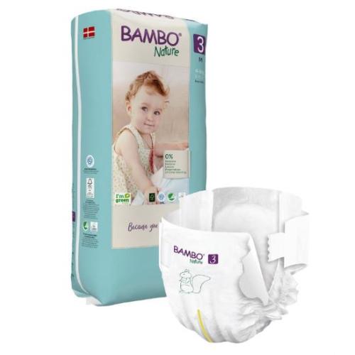 Zdjęcie produktu - BAMBO Nature 3 (M 4-8kg) Pieluszki, 52 szt.
