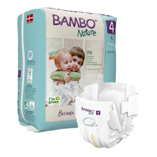 Zdjęcie produktu - BAMBO Nature 4 (L 7-14kg) Pieluszki, 24 szt.